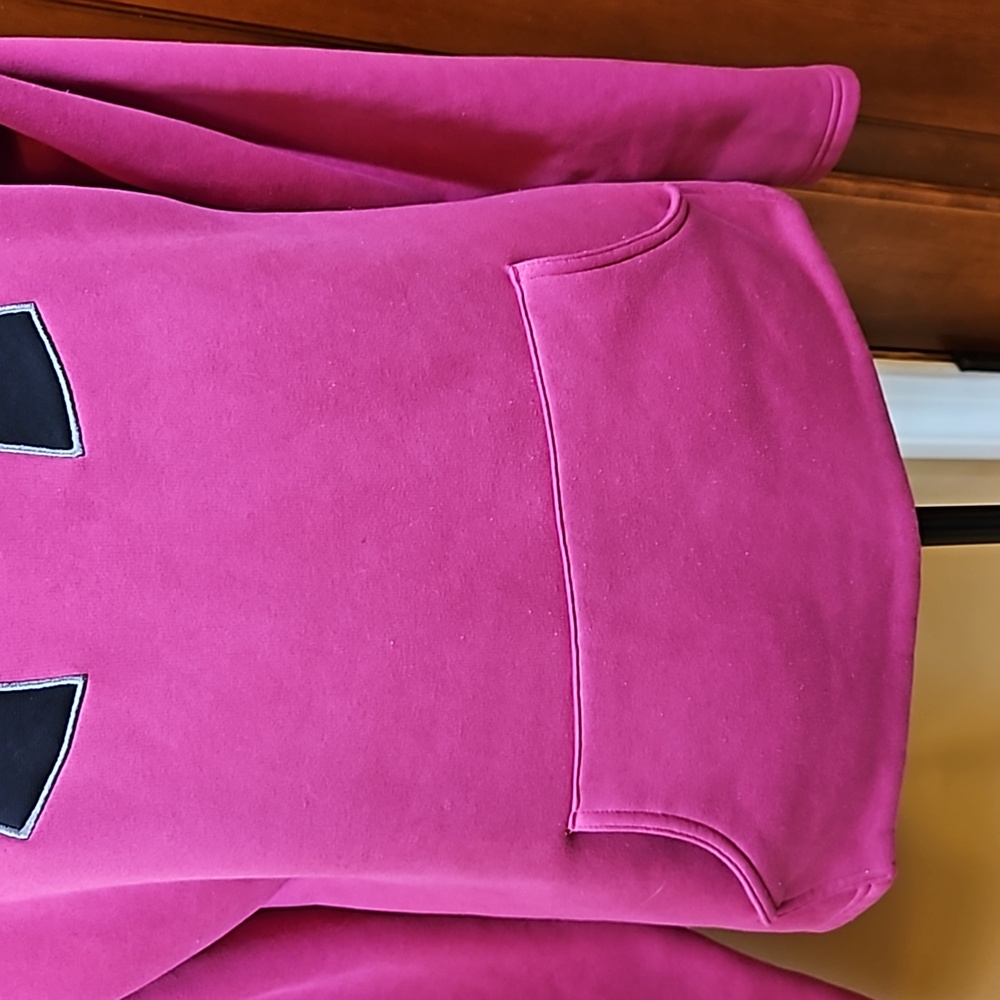 UNDER ARMOUR HOODIE SWEATSHIRT PURPLE BLACK MEDIUM ATHLETIC UA - Picture 6 of 12